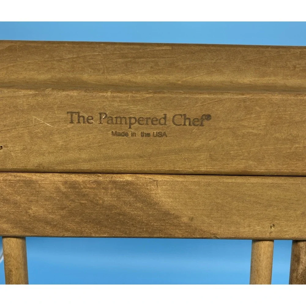 Pampered Chef Wooden Casserole Dish Trivet 2130 Adjustable Stoneware Pot Holder